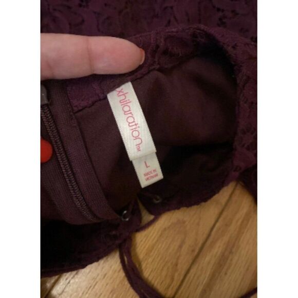 Xhilaration women's Purple Lace Long Sleeve lined Tunic Dress size large - Picture 10 of 10
